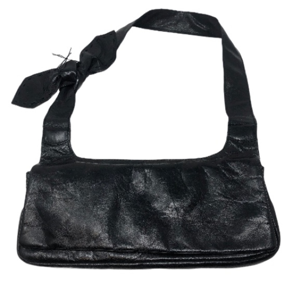 VINTAGE ALFREDO PICCHI Black Leather Shoulder Bag